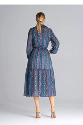 Figl midi length, flared, lined dress  Adomoo
